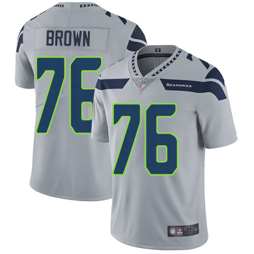 Seattle Seahawks Limited Grey Men Duane Brown Alternate Jersey NFL Football #76 Vapor Untouchable->seattle seahawks->NFL Jersey